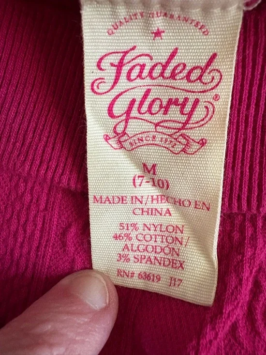 Faded Glory Pink Cable-Knit Leggings & Blue Space-Dye Pair - Picture 8 of 9